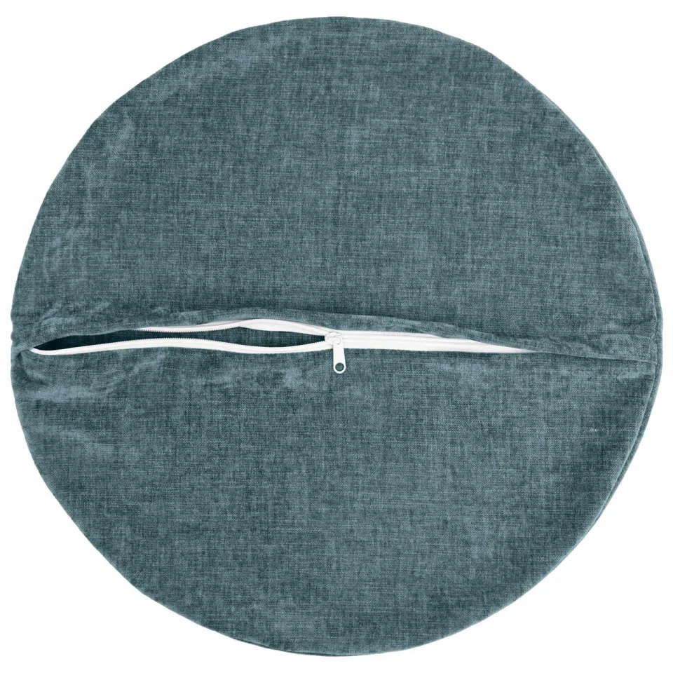 vidaXL Kussensloop 6 st HEERLEN Blauw Dia. 60 cm Chenille Stof, foto 4