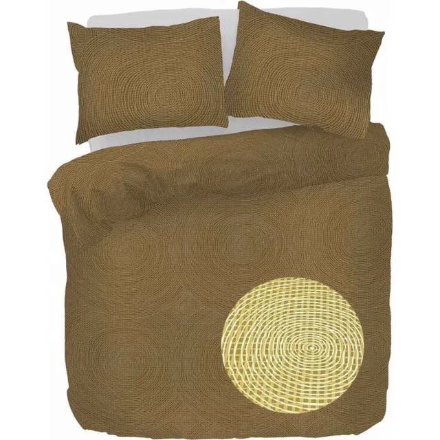 Sognamo Dekbedovertrek Sognamo Berka 1-persoons (140 x 220 cm + 1 kussensloop 60x70cm) Bruin, mosterd, oker, ecru