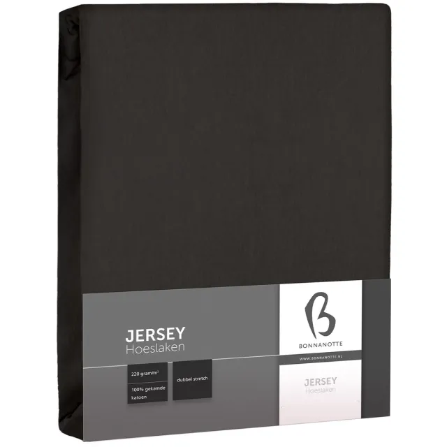 Bonnanotte Hoeslaken Jersey Dubbel Stretch Deep Grey 160x200/220