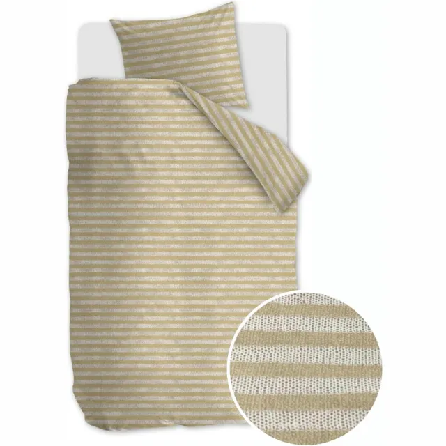 Ariadne At Home Knit Stripes dekbedovertrek - Naturel