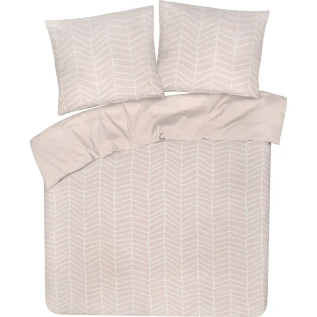 DoubleDry Dekbedovertrek My Design 100% katoen - Eenpersoons 140x200 cm + 1 Kussensloop - pattern licht roze Pattern Roze