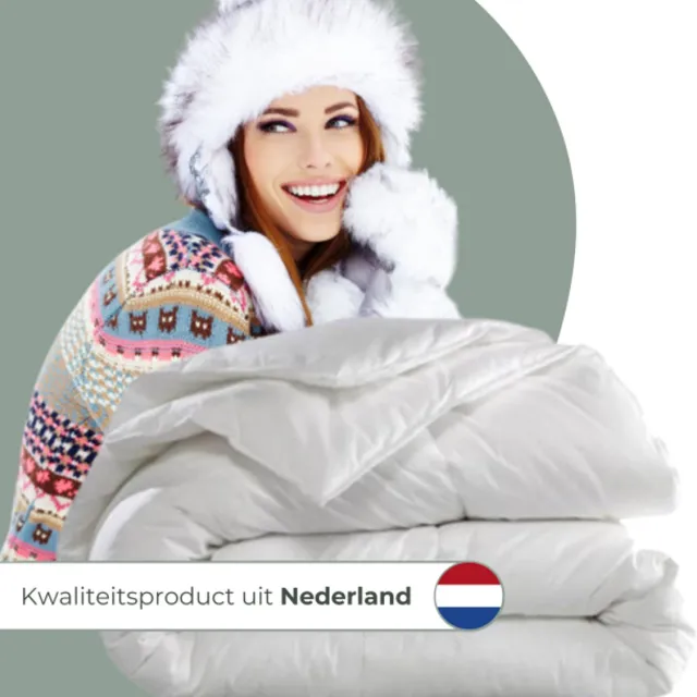 Zavelo Dik Hollands Donzen Dekbed - 4-Seizoenen Dekbed - Warmteklasse 1 - Extra Dik - Heerlijk Warm - 1-persoons (140x220 cm) Wit