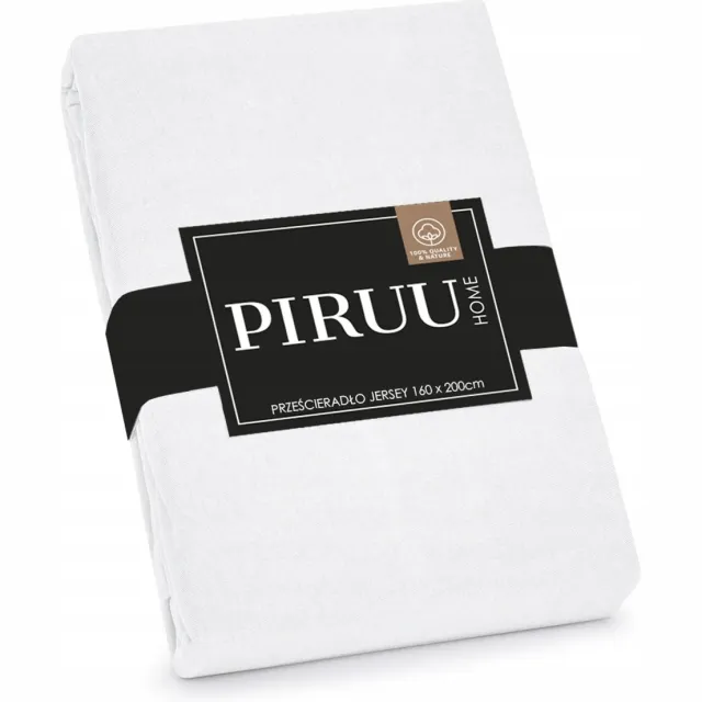 PIRUU HOME Jersey Hoeslaken Wit - Zacht Katoen met Elastiek