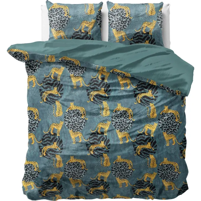 Sleeptime Velvet Axel Dekbedovertrek - 200x200/220 + 2 kussenslopen 60x70 - Groen - Tweepersoons