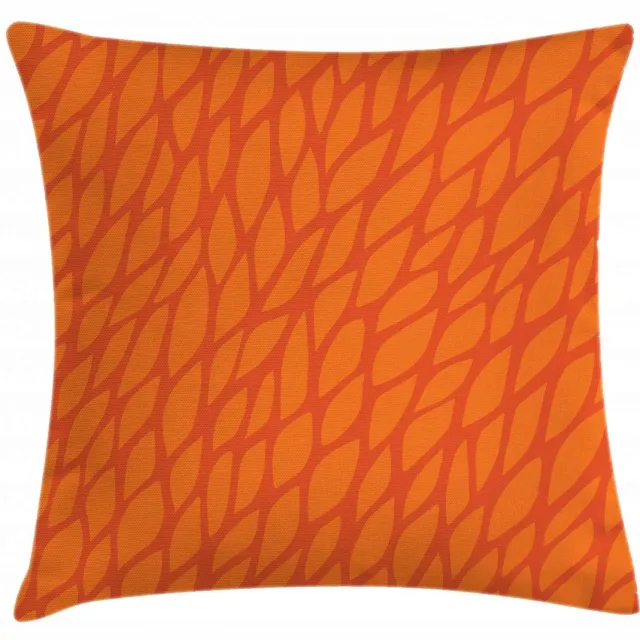 ABAKUHAUS Brandoranje Kussenhoes – Abstracte bladeren – Dubbelzijdig – 50x50 cm