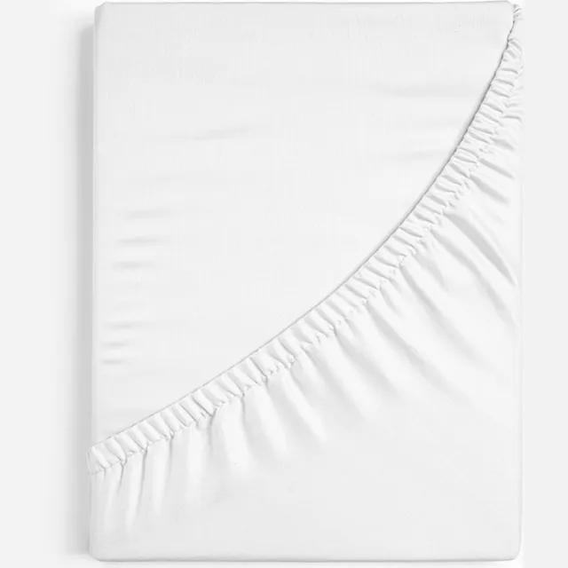 Dreamers Den 100% Biologisch Katoensatijn - Katoen Satijn - 100% GOTS Gecertificeerd Biologisch Katoen - Topper Hoeslaken - Wit - 90x220 cm