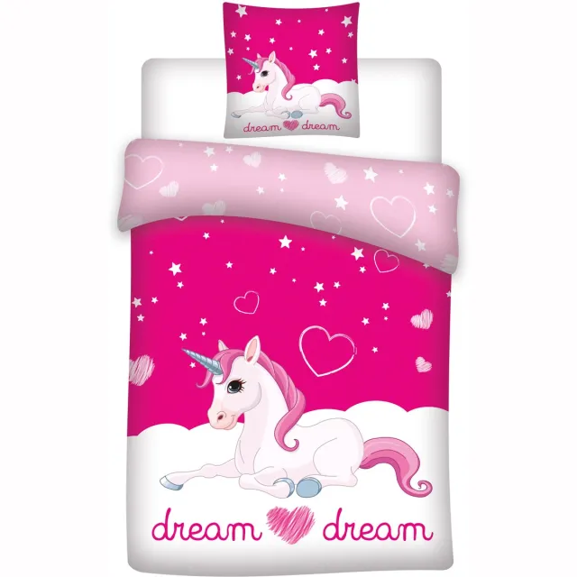 Unicorn Dream - Dekbedovertrek - Eenpersoons - 140 x 200 cm - Roze - Copy UNICORN Dekbedovertrek