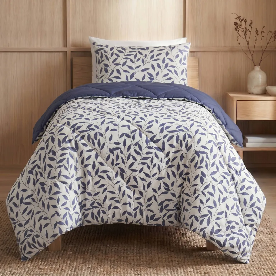 W dekbed zonder overtrek met kussensloop Lazy - omkeerbaar design blauw, foto 6
