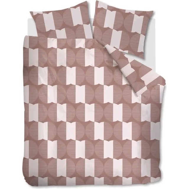vtwonen Check Mate dekbedovertrek - Lits-Jumeaux - 240x200/220 - Steenrood