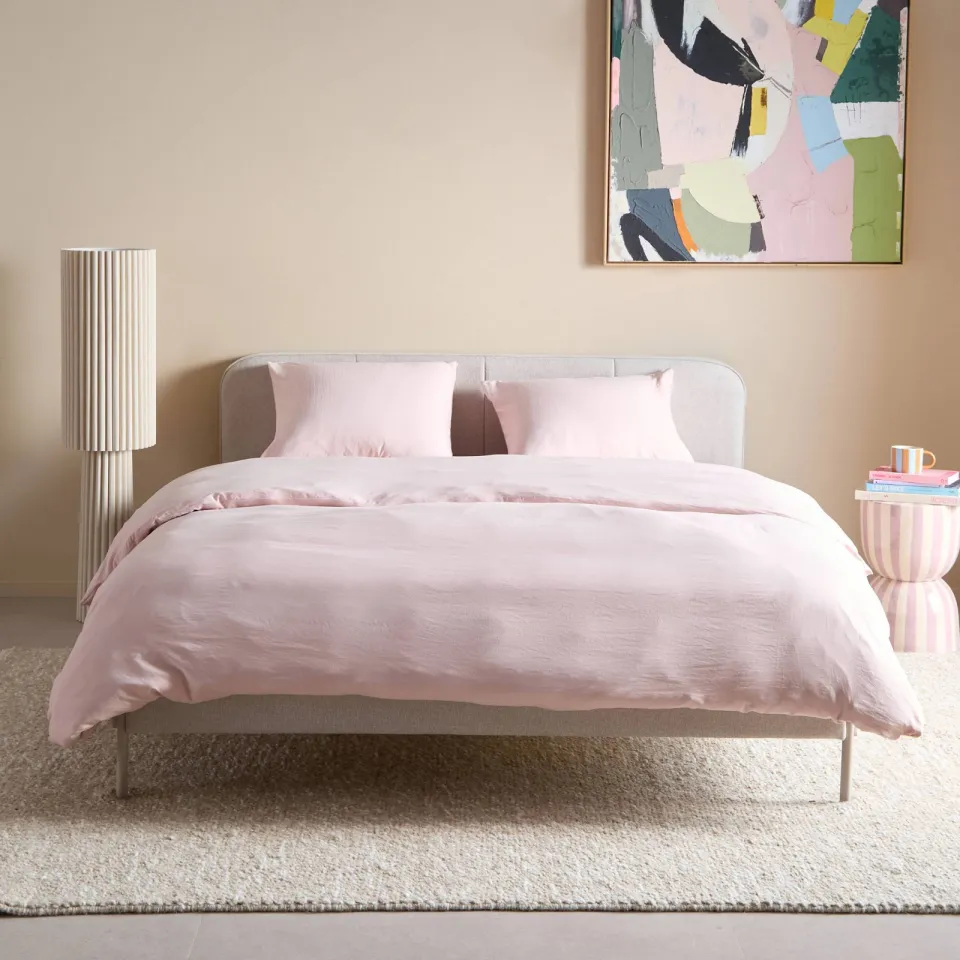 NOUS Living super soft 1-persoons dekbedovertrek roze, foto 4