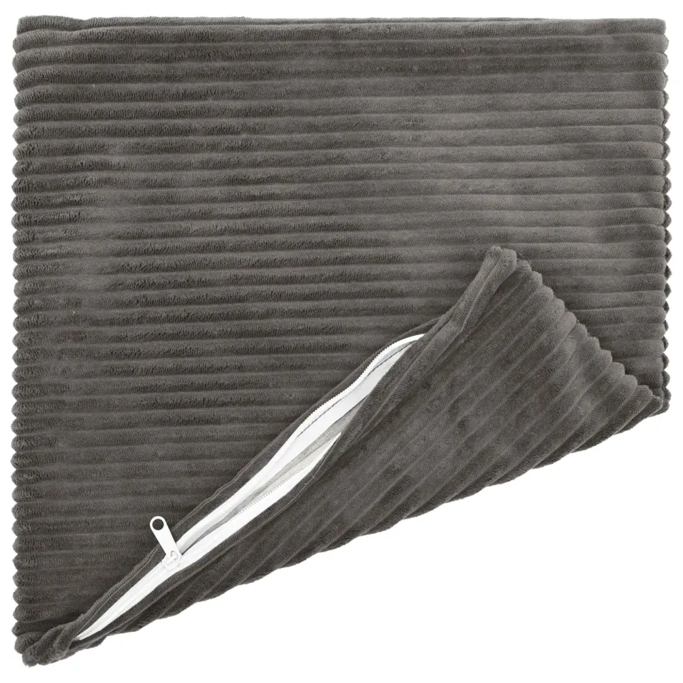 vidaXL Kussensloop 12 st HEERLEN Donkergrijs 40 x 40 cm corduroy, foto 4