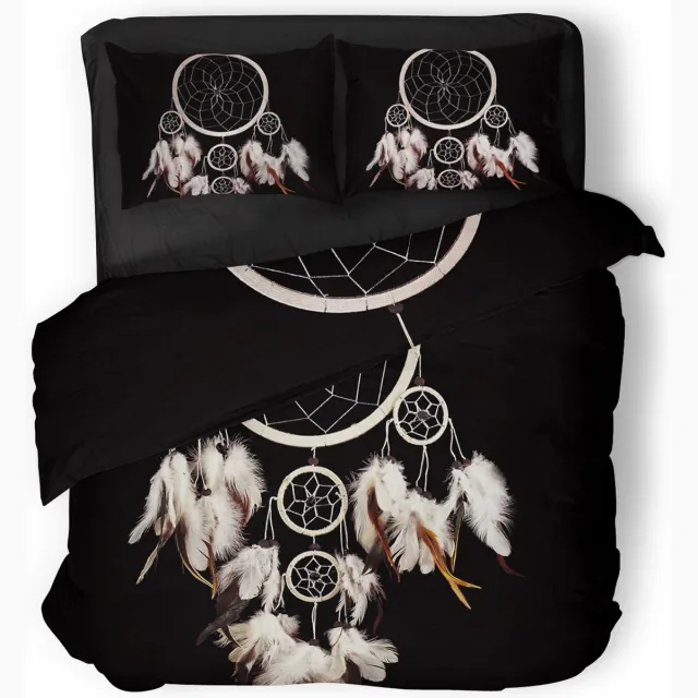 Eleganzzz Dekbedovertrek Catch the Dream - zwart - Dekbedovertrek 240x200/220cm - Micropercal - Lits Jumeaux - Dekbedovertrekken - Dromenvanger Dekbedovertrek