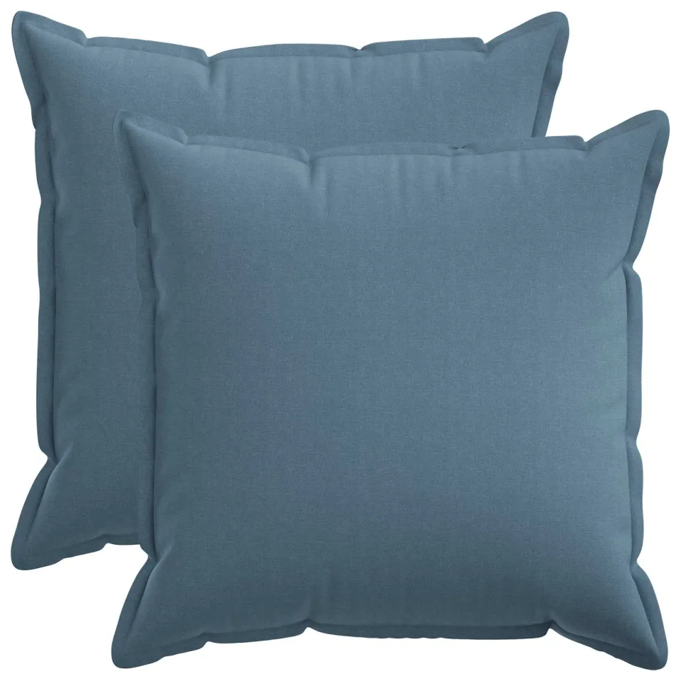 vidaXL Kussensloop 2 st HOUTEN Jeans Blauw 80 x 80 cm Faux Linnen, foto 3