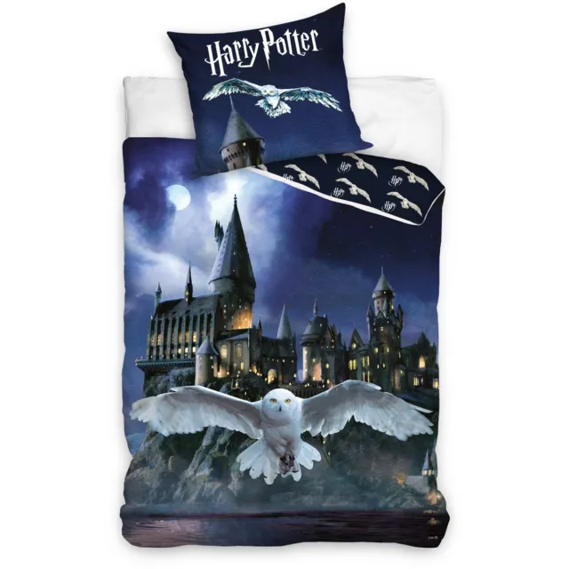 Harry Potter Dekbedovertrek - Eenpersoons - 140 x 200 cm - Donkerblauw