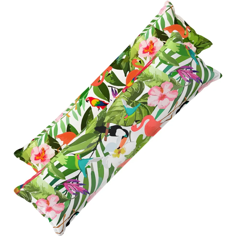 vidaXL Kussensloop 2 st HOUTEN Meerkleurig 40 x 145 cm Polyester, foto 3