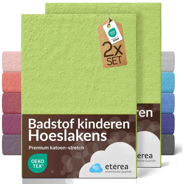 etérea Himmlische Qualität etérea Frottee badstof hoeslaken Lindegroen 2x 60x120 - 70x140 cm