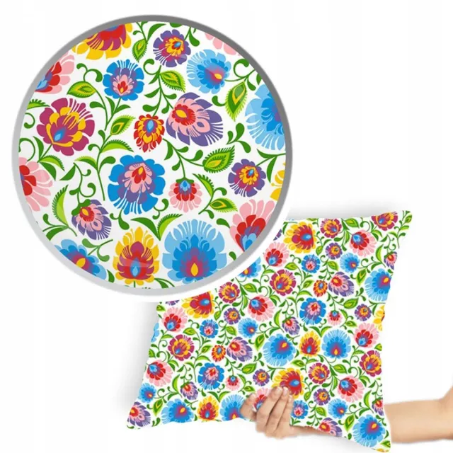Designpremium Katoenen Kussensloop 70x80 cm - Folkloristisch Bloemendesign Multicolor