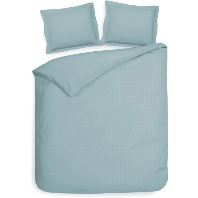 Heckettlane Dekbedovertrek Punto - Bedlinnen met Stippen - 260x200-220 cm - Lits-Jumeaux XL - Blauw - Dekbedovertrek van 100% Katoen-Satijn Sphere Blue