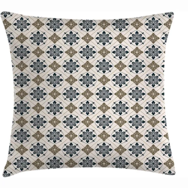 ABAKUHAUS Paisley Kussenhoes – Vintage, dubbelzijdig, 50x50 cm Bruin Blauw