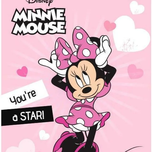 Disney Minnie Mouse Fleeceplaid Star - 100 x 140 cm - Roze