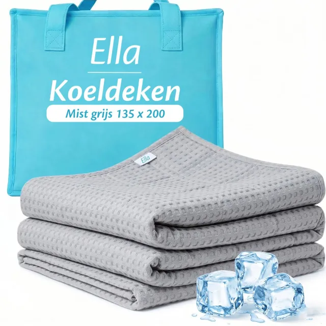 Ella Koeldeken 135x200 cm - 100% Bio-Tencel - Zelfkoelende deken - Cooling blanket - Zomerdekbed - Zomerdeken - Mistig grijs