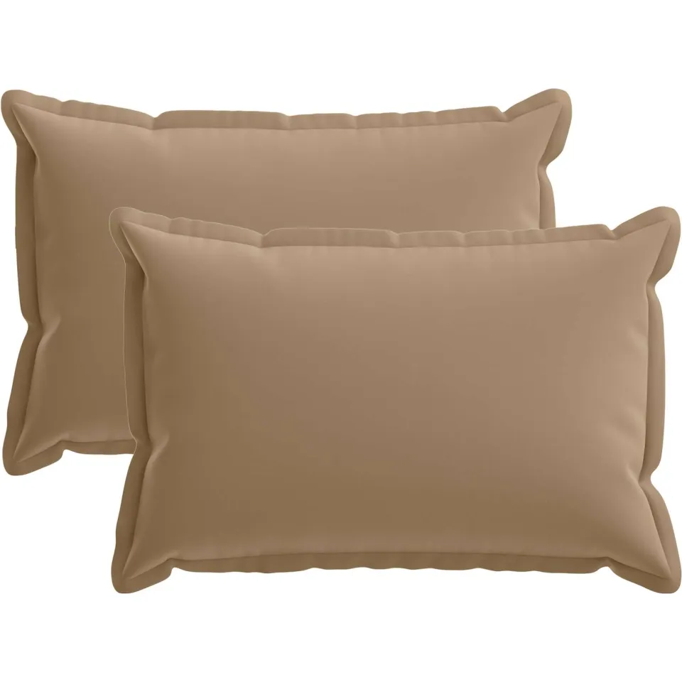 vidaXL Kussensloop 2 st HOUTEN Taupe 50 x 80 cm Polyester, foto 3
