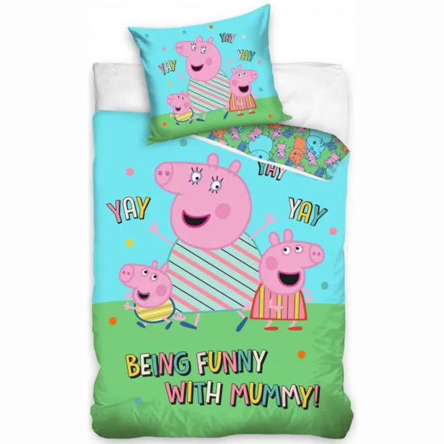 Peppa Pig Dekbedovertrek Being Funny With Mummy 140 x 200 cm katoen Multicolor