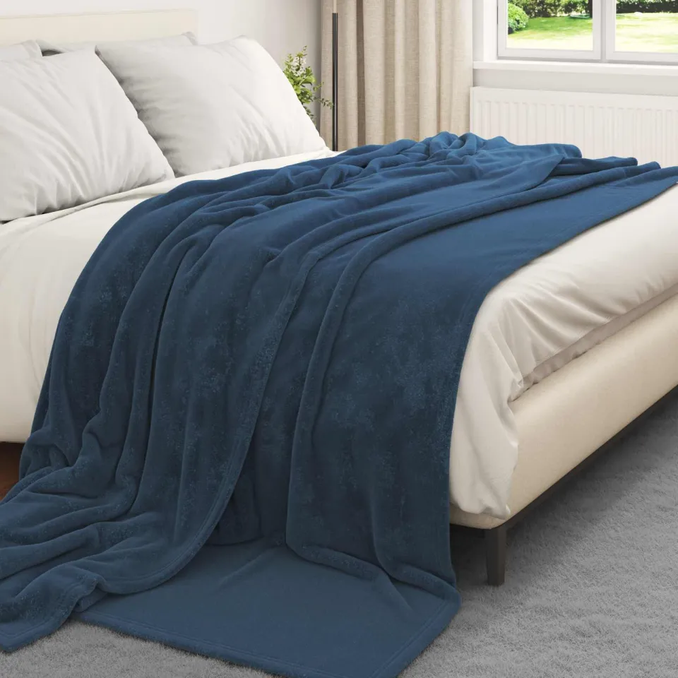 vidaXL plaid Marineblauw 270 x 240 cm 1,69 kg Fleece, foto 3