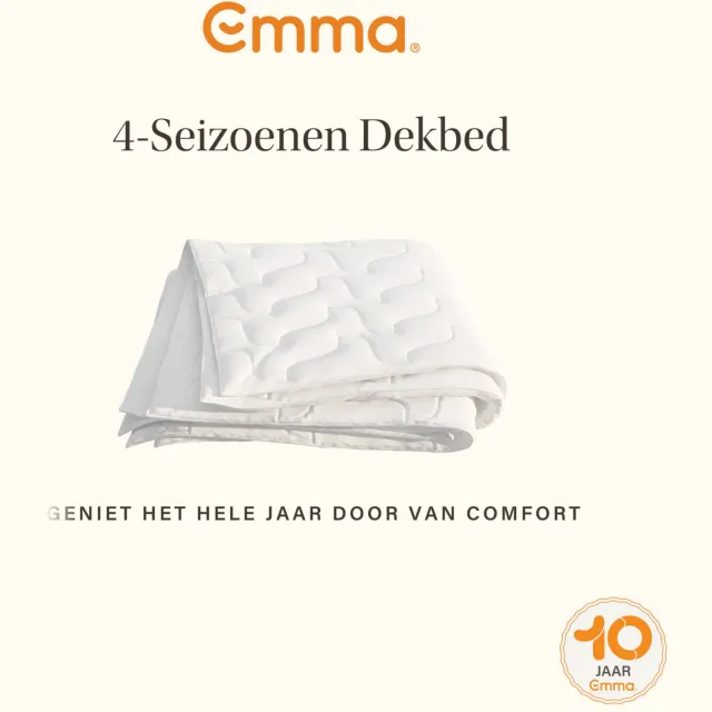 Emma dekbed katoenen 4-seizoenen wit, foto 2