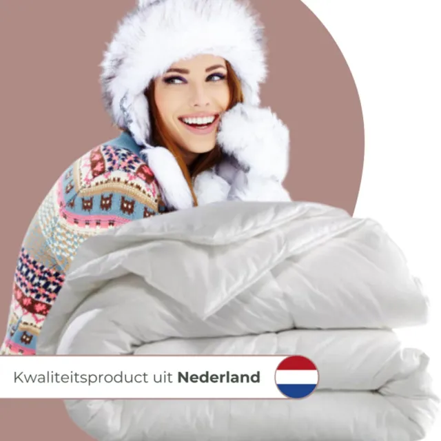 Zavelo Dik Hollands Donzen Dekbed - Dekbedden - Winterdekbed - Warmteklasse 1 - Dik Nederlands Dekbed met Dons - 260 x 220 cm Wit met satijnen bies