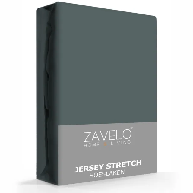 Zavelo Jersey Hoeslaken Donker Groen-Lits-jumeaux (160x200 cm)
