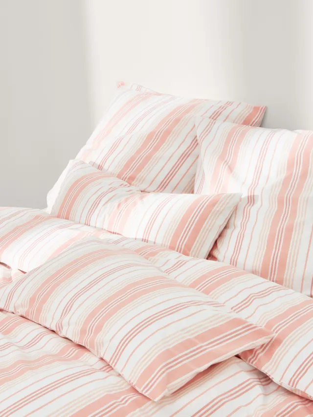 Westwing Collection Katoenen perkal dekbedovertrek Hildy Roze