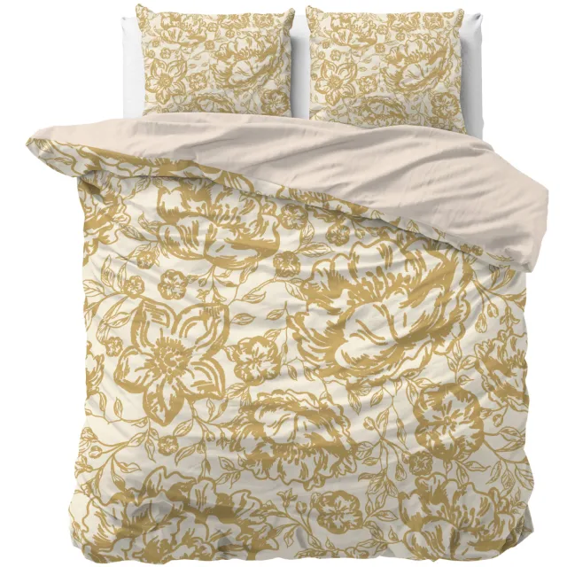 Sleeptime 2-persoons dekbedovertrek 200x220 cm met print - goud