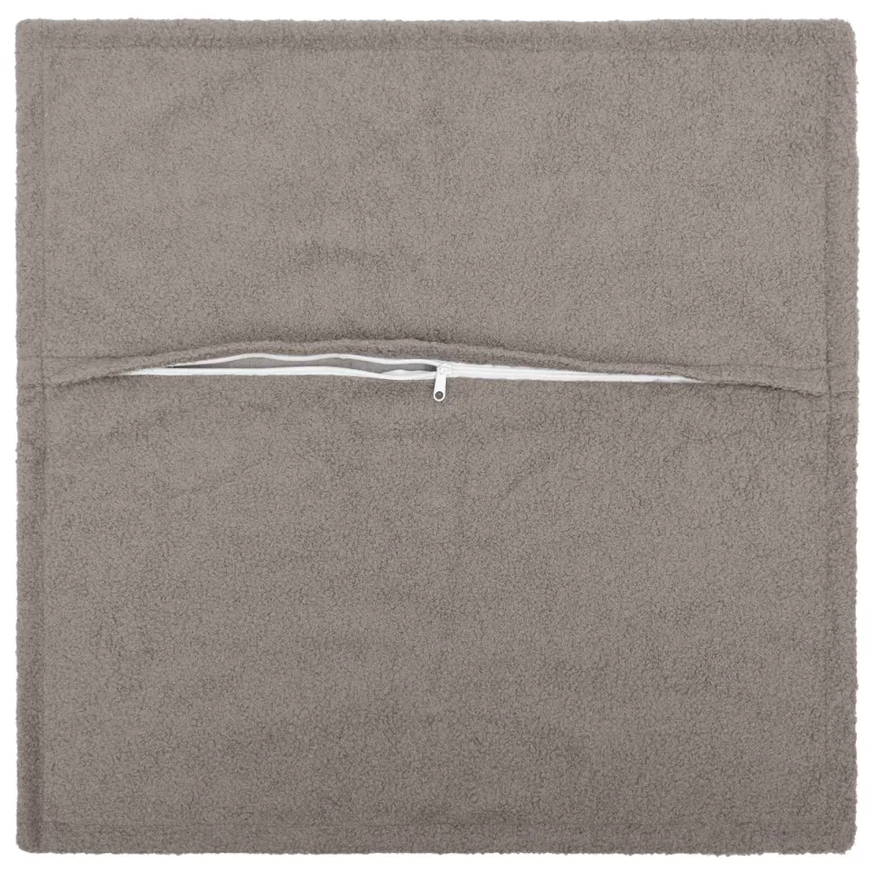 vidaXL Kussensloop 2 st HOUTEN Lichtgrijs 60 x 60 cm Bouclé, foto 4