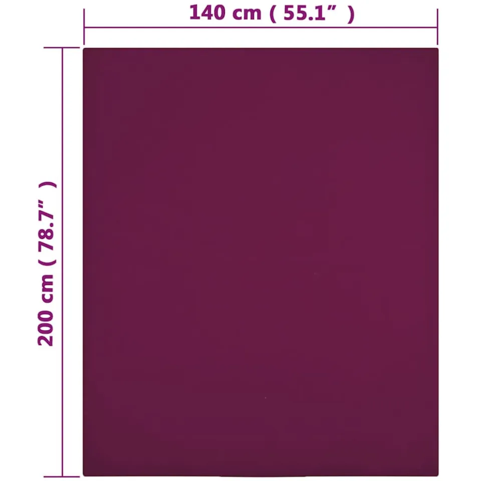 vidaXL Hoeslaken jersey 140x200 cm katoen bordeauxrood, foto 3