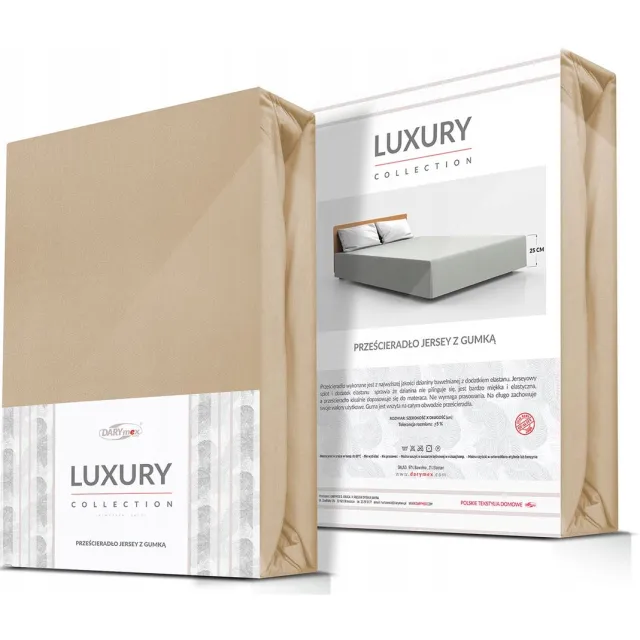 Darymex Jersey hoeslaken met elastiek 90x200cm Beige, Max. Hoogte matras 25cm
