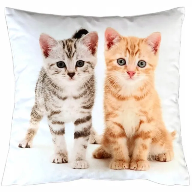 DeHome Sierkussens 40x40 cm wit met kattenprint