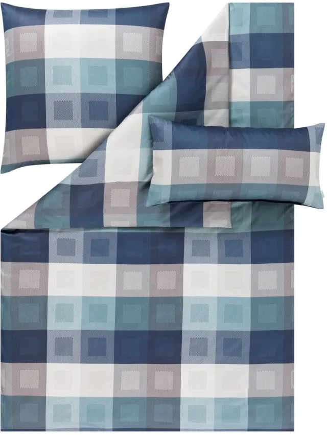Estella Armando - Dekbedovertrekset - Zwitserse katoensatijn - 5-delig Blauw