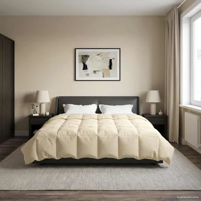 vidaXL Zomer Dekbed 220 x 260 cm Zomer Microfiber (100% polyester) Crème