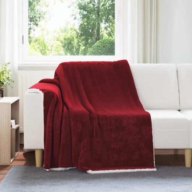 vidaXL plaid Bordeaux Rood 200 x 150 cm 1,64 kg Fleece, foto 2