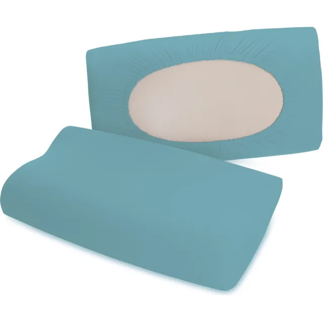 schlafgut Pure flexible Kussensloop S-XL 467 Petrol Mid Blauw