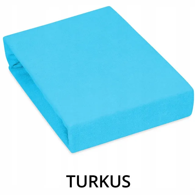 Designpremium Turquoise Frotte Hoeslaken met Elastiek 220x200 cm