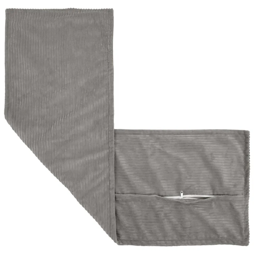 vidaXL Kussensloop HOUTEN Lichtgrijs 40 x 145 cm corduroy, foto 4