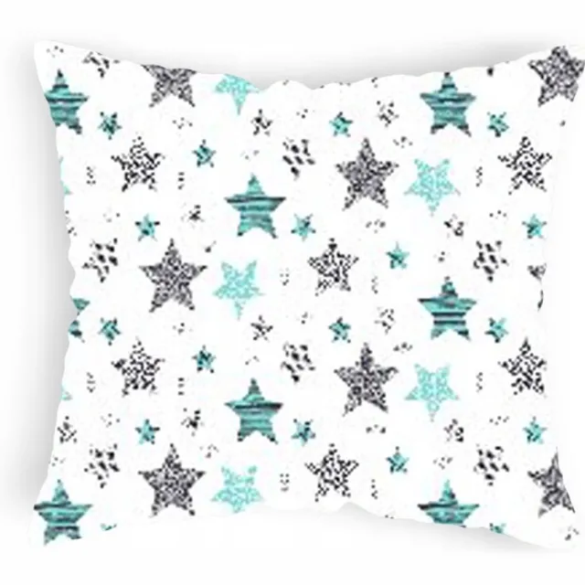 Designpremium Turquoise Sterren Kussensloop Katoen 70x80 cm
