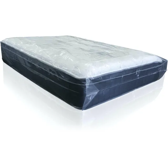 Verhuisservice+ Stevige Matras Hoes | 1-persoons Matrashoes | 50my | Beschermhoes Tijdens Verhuizen en Opslag | Waterproof | 114x225cm Blauw