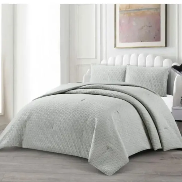 Lavella Alara Bedsprei Set Grijs 240x250 cm 3-delig Katoen Microvezel
