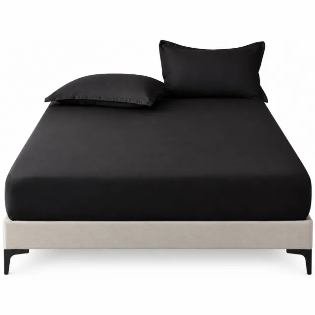 SWGOTA Zwart hoeslaken 198 x 203 cm van polyester - Effen en eenvoudig ontwerp