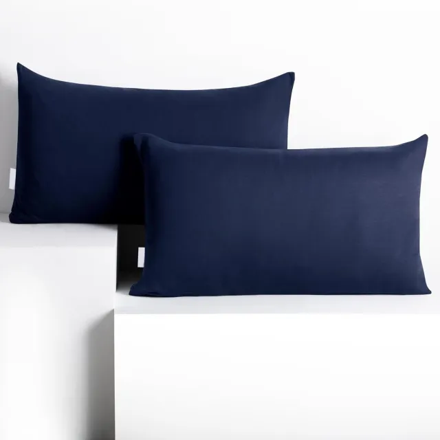 Famanu Set van 2 kussenslopen - cm - katoen - donkerblauw - met ritssluiting - zacht en ademend - geschikt voor bed of bank - wasbaar en duurzaam. Een veelzijdige en handige keuze voor dagelijks gebruik in en om het huis. Blue