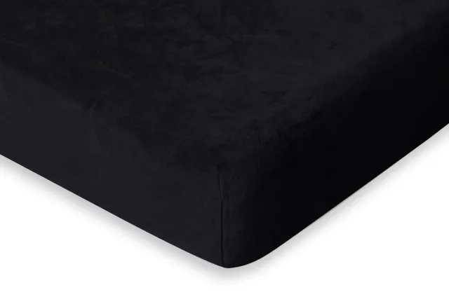 Eleganzzz Hoeslaken 200 gr/m2 Hoogwaardig Flanel Fleece 35cm Hoekhoogte - Black - 180x200 - Hoeslakens - Lits Jumeaux - Fluffy Hoeslaken