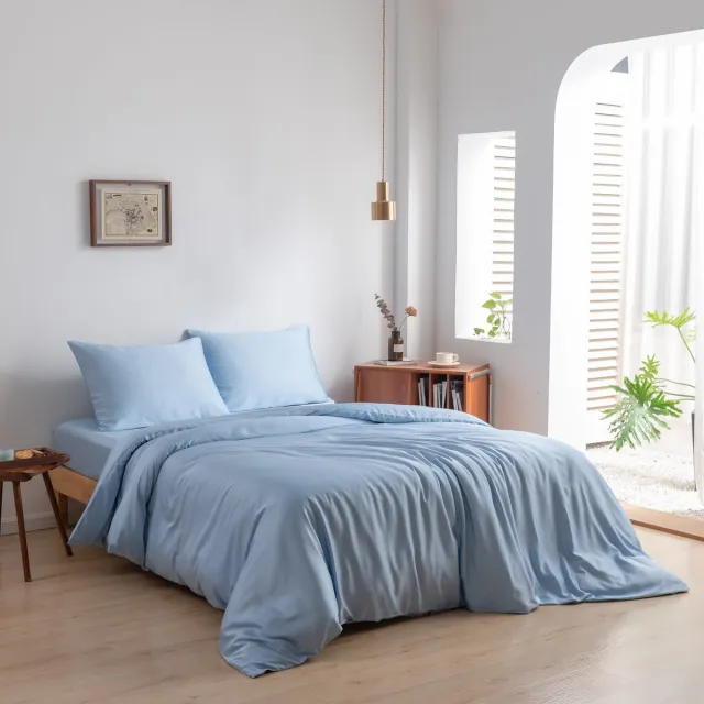 Boomba Bamboo Bamboe dekbedovertrek Sky Blue 140x200 cm – zacht, ademend & duurzaam | Boomba Bamboo® Blauw